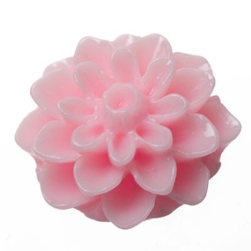 Cabochon plastique dahlia, 15 x 8,5 mm, rose