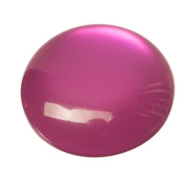 Cabochon made of synthetic resin, cat-eye effect , round, diameter 12 mm, purple