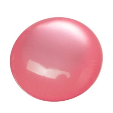 Cabochon made of synthetic resin, cat-eye effect , round, diameter 12 mm, pink