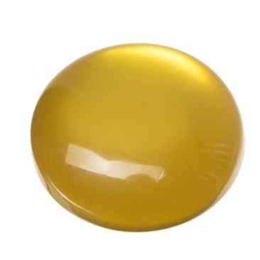Cabochon made of synthetic resin, cat-eye effect , round, diameter 12 mm, olive green