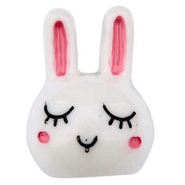Plastic figuur voor glazen bollen konijntje, 24 x 18 x 17 mm, wit