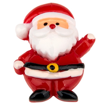 Plastic cabochon kerstman, rood, 31x24,5x9,5 mm