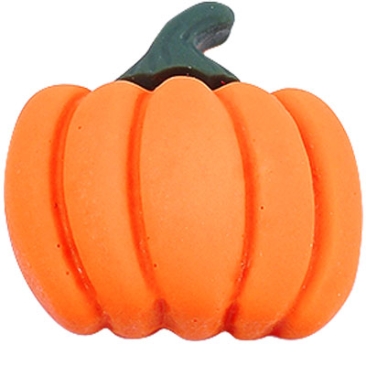 Halloween plastic cabochon, pumpkin, orange, 18x18x6 mm