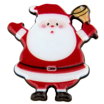 Plastic cabochon Father Christmas, red, 33x29x2,5 mm