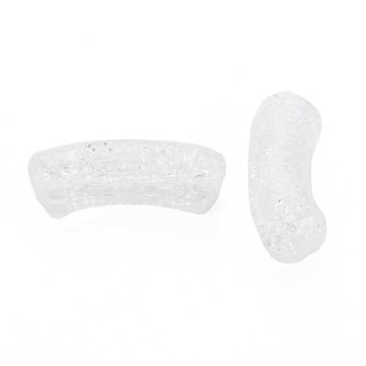 Acryl Perle Tube, Form: Gebogene Röhre, Größe ca. 35 x 11 mm, Farbe: Weiß