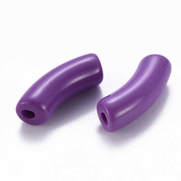 Acryl Perle Tube, Form: Gebogene Röhre, Größe ca. 35 x 11 mm, Farbe: Dark Violet, Effekt: Opak