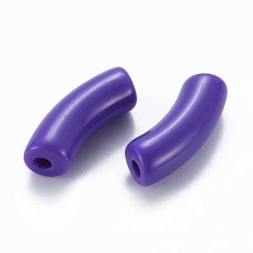 Acryl Perle Tube, Form: Gebogene Röhre, Größe ca. 35 x 11 mm, Farbe: Violett, Effekt: Opak