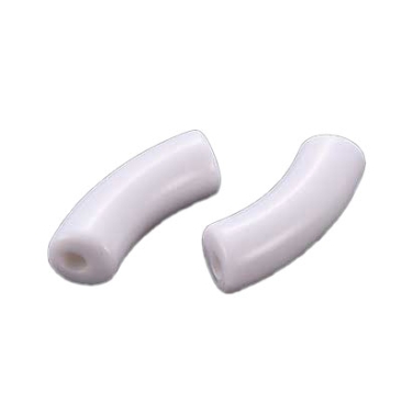 Acryl Perle Tube, Form: Gebogene Röhre, Größe ca. 35 x 11 mm, Farbe: Creme, Effekt: Opak