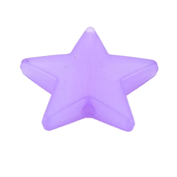 Acrylperle Stern, Farbe: Lila, Effekt: Jelly, 20,5 x 22 x 4,5 mm, Bohrung: 1,8 mm