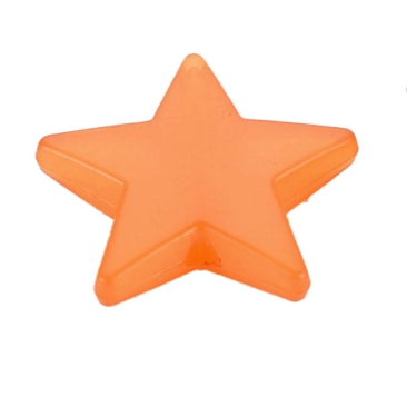Acrylperle Stern, Farbe: Orange, Effekt: Jelly, 20,5 x 22 x 4,5 mm, Bohrung: 1,8 mm