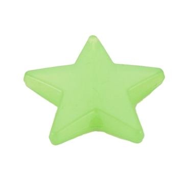 Acrylperle Stern, Farbe: Hellgrün, Effekt: Jelly, 20,5 x 22 x 4,5 mm, Bohrung: 1,8 mm