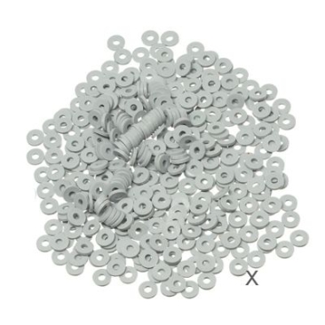 Katsuki Perlen, Durchmesser 6 mm, Farbe Grau, Form Scheibe , Menge ein Strang