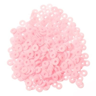 Katsuki Perlen, Durchmesser 6 mm, Farbe Flamingo, Form Scheibe , Menge ein Strang