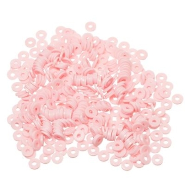 Perles de Katsuki, diamètre 6 mm, couleur rose, forme disque , quantité un brin