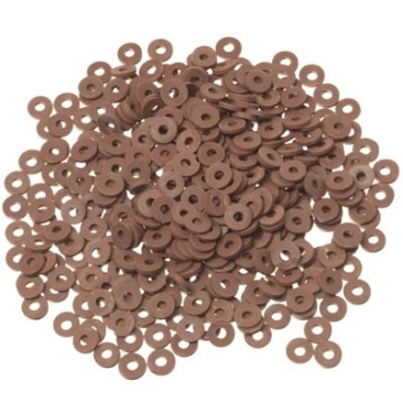 Perles de Katsuki, diamètre 6 mm, couleur brun foncé, forme disque , quantité un brin