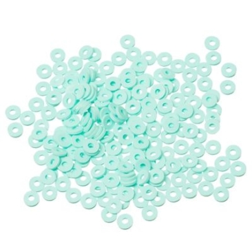 Perles Katsuki, diamètre 6 mm, couleur Aqua, forme disque , quantité un brin