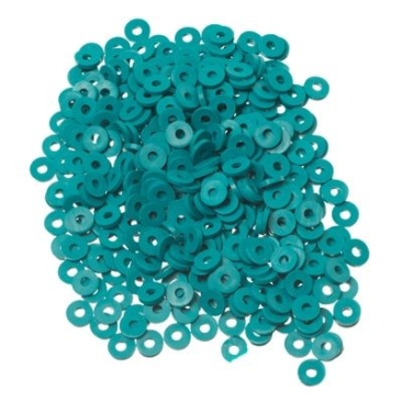 Perles de Katsuki, diamètre 6 mm, couleur vert mer, forme disque , quantité un brin
