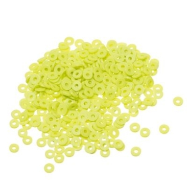 Katsuki beads, diameter 6 mm, colour green-yellow, shape disc, quantity one strand
