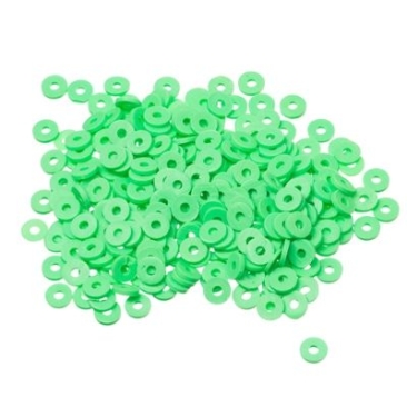 Katsuki beads, diameter 6 mm, colour grass green, shape disc, quantity one strand