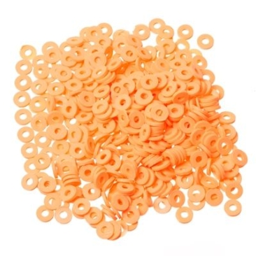Katsuki beads, Diameter 6 mm, Colour light orange, Shape disc, Quantity one strand