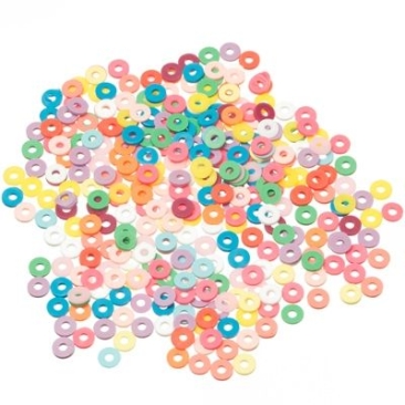 Katsuki kralen, Diameter 6 mm, Kleur Multicolour 1, Vorm Disc , Hoeveelheid één streng