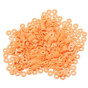 Katsuki Perlen, Durchmesser 4 mm, Farbe Orange, Form Scheibe, Menge ein Strang