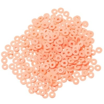 Katsuki beads, diameter 4 mm, colour apricot, shape disc, quantity one strand