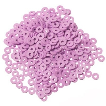 Katsuki beads, diameter 4 mm, colour plum, shape disc, quantity one strand