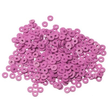 Katsuki beads, diameter 4 mm, colour orchid, shape disc, quantity one strand