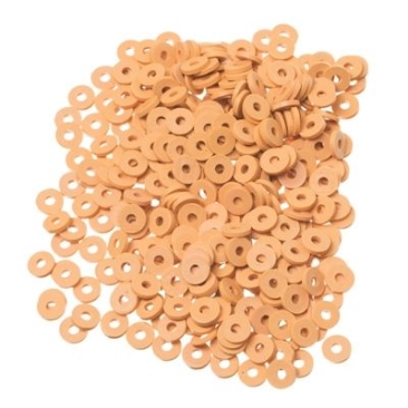 Katsuki kralen, diameter 4 mm, kleur bruin, vorm schijf, hoeveelheid één streng