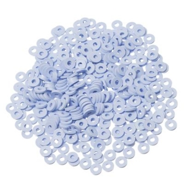 Perles Katsuki, diamètre 4 mm, couleur bleu bleuet, forme disque, quantité un brin