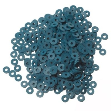 Katsuki Perlen, Durchmesser 4 mm, Farbe Stahlblau, Form Scheibe, Menge ein Strang