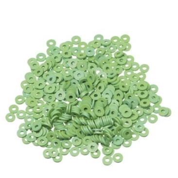 Katsuki Perlen, Durchmesser 4 mm, Farbe Meergrün, Form Scheibe, Menge ein Strang