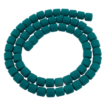 Katsuki perles tonneau, 7 x 6 mm, couleur bleu-vert, quantité un brin