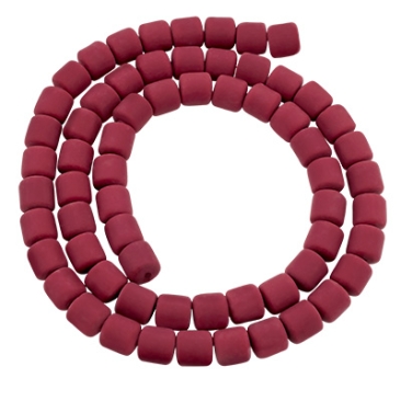 Katsuki perles tonneau, 7 x 6 mm, couleur rouge vin, quantité un brin