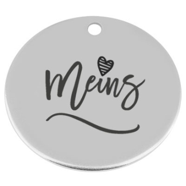 34 mm, metal pendant, round, with engraving 
