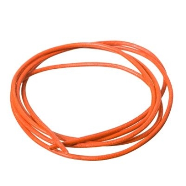 Leather strap, 2 mm, length 1 m, orange