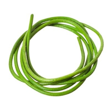 Lederband, 2 mm, Länge 1 m, hellgrün