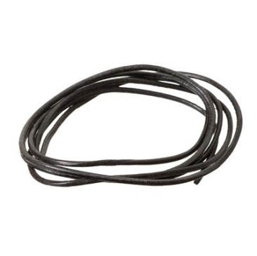 Lederen band, 2 mm, lengte 1 m, zwart