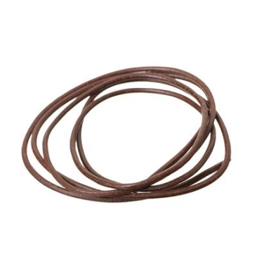 Leather strap, 2 mm, length 1 m, dark brown