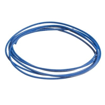 Lederen band, ca. 1,5 mm, lengte 1 m, medium blauw