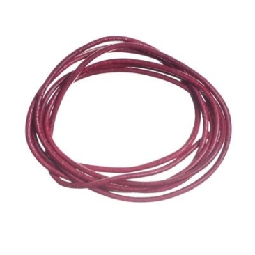 Leather strap, approx. 1.5 mm, length 1 m, dark red