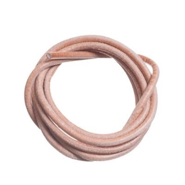Leather strap, 3 mm, length 1 m, natural