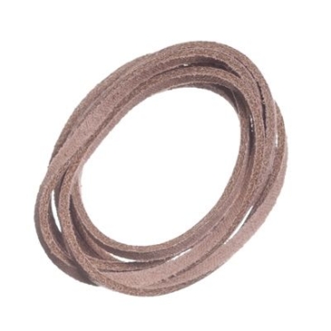 Velourlederband, 2 x 2,8 mm, Länge ca. 1 m, beige