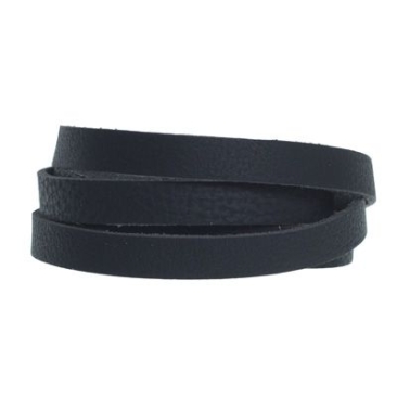 Breites Büffel-Lederband, 10 mm x 1,8  mm, Länge 1 m, schwarz