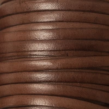 Breites Lederband, 5 mm x 1 mm, Länge 1 m, dunkelbraun