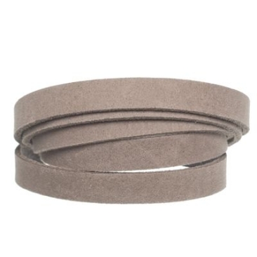 Craft leather strap, 10 mm x 2 mm, length 1 m, taupe