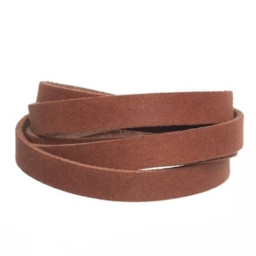 Craft leather strap, 10 mm x 2 mm, length 1 m, Chestnut