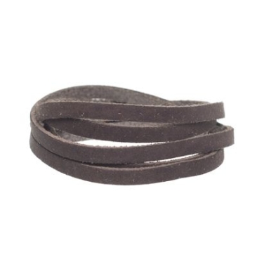Craft leather strap, 5 mm x 1.5 mm, length 1 m, Coffee