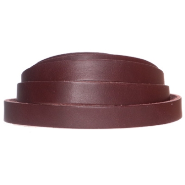 Leather strap, 10 x 2 mm, length 1 m, dark brown